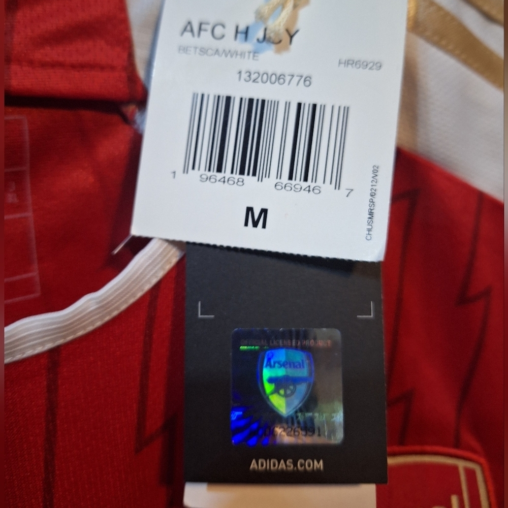 Adidas Arsenal Red and White Football Shirt With Emirates Fly Better Logo. NWT - Picture 2 of 13